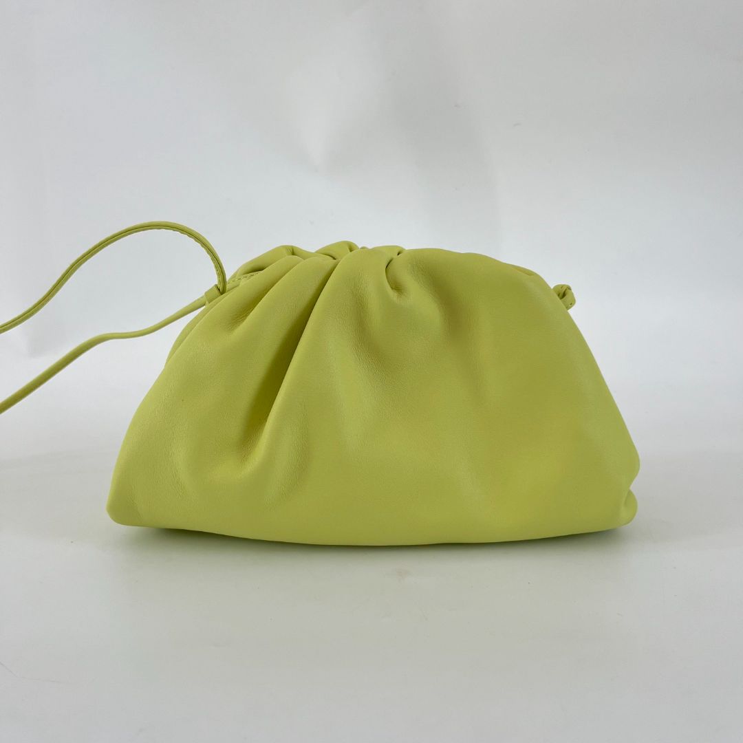 Bottega Veneta bright yellow mini pouch clutch bag