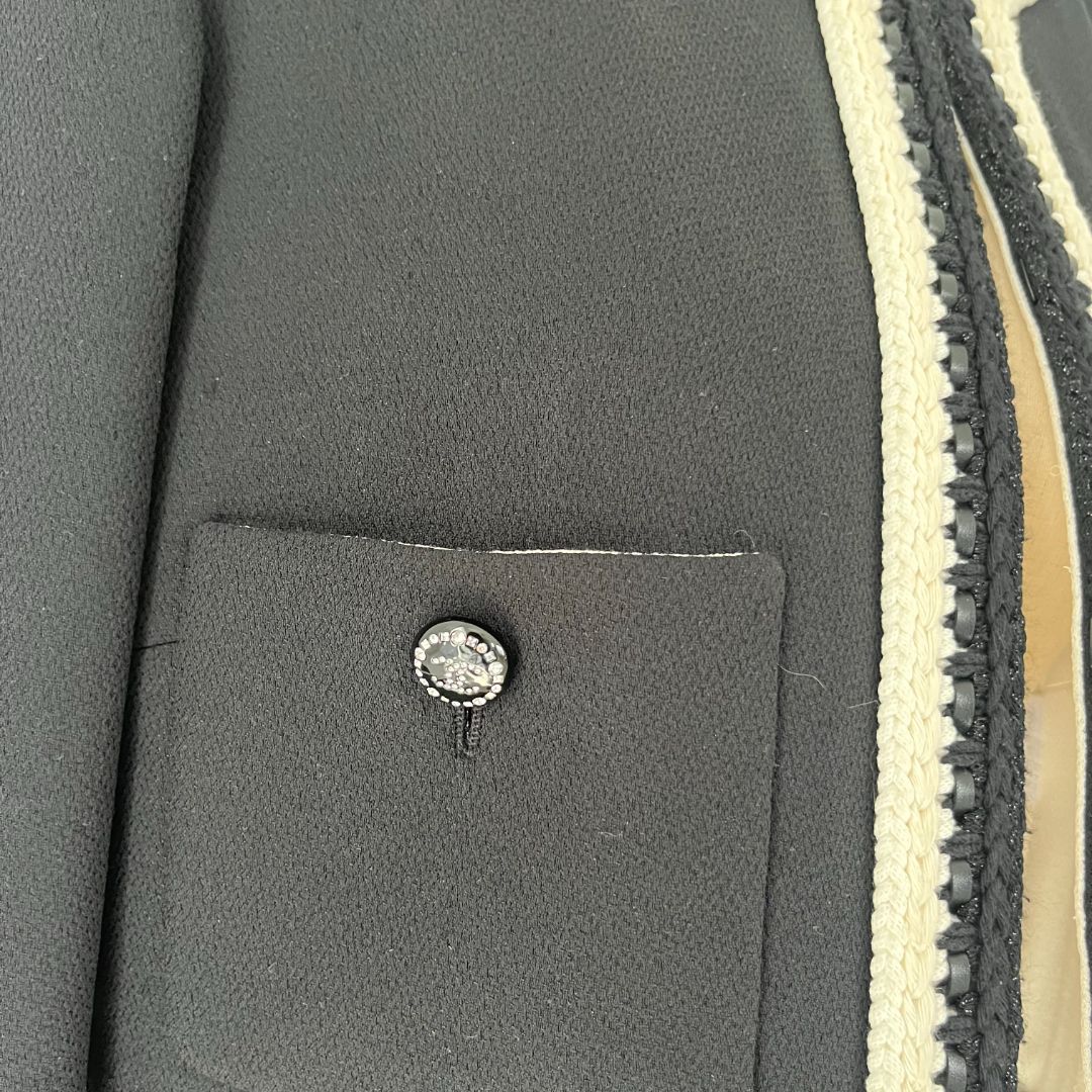 Chanel 2022 Cruise Black and White Silk Jacket