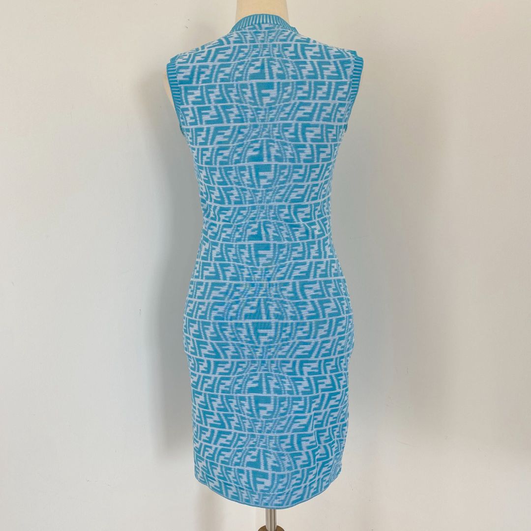Fendi Fendi Blue Ff Vertigo Knit Minidress - BOPF | Business of Preloved Fashion Fendi Fendi Blue Ff Vertigo Knit Minidress - BOPF | Business of Preloved Fashion