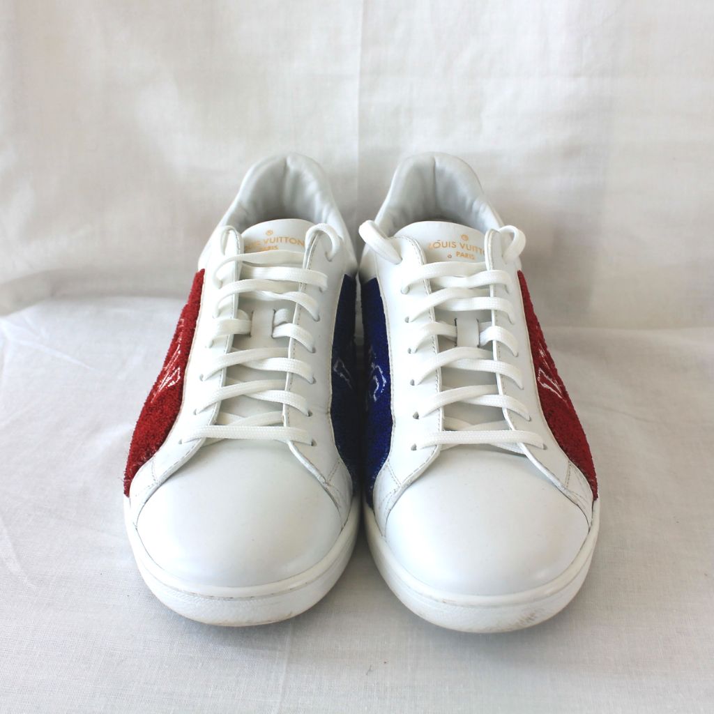 red white and blue louis vuittons