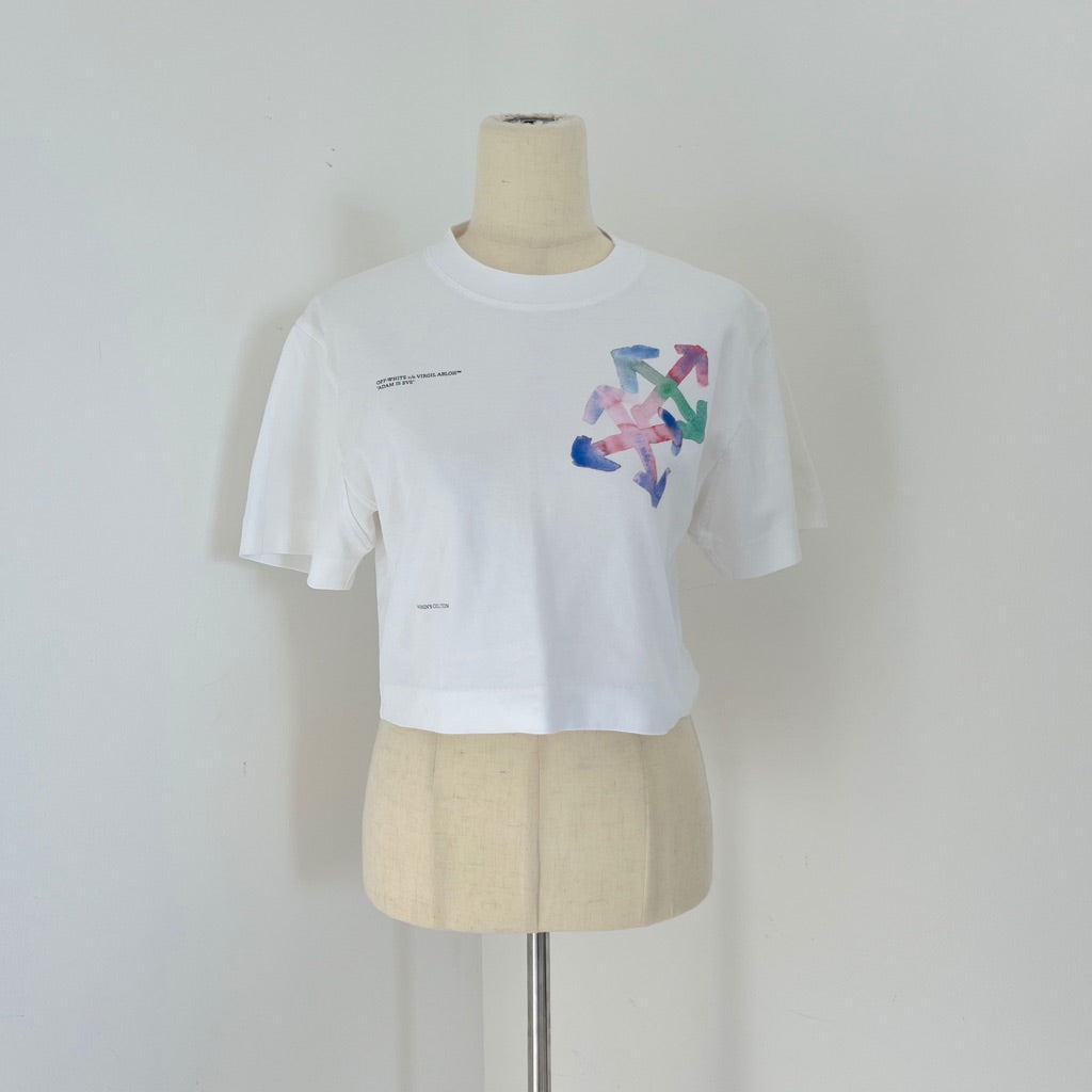 Off-White Cropped Adam is Eve T-Shirt