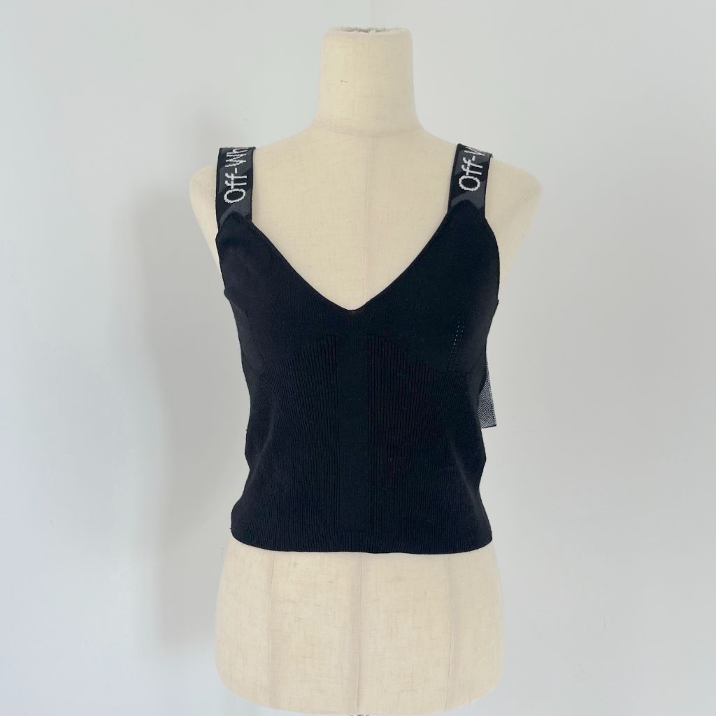 Off-white black ribbed top