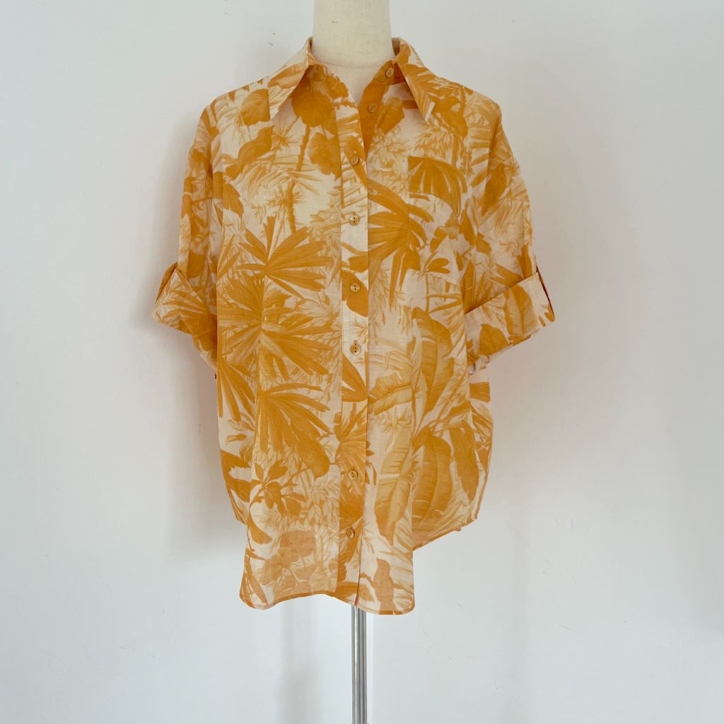 Zimmermann Mae printed cotton-gauze shirt