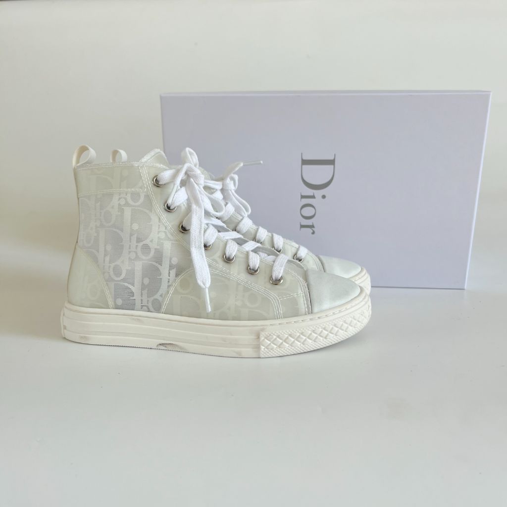 B23 Kids High-Top Sneaker White Dior Oblique Technical Fabric