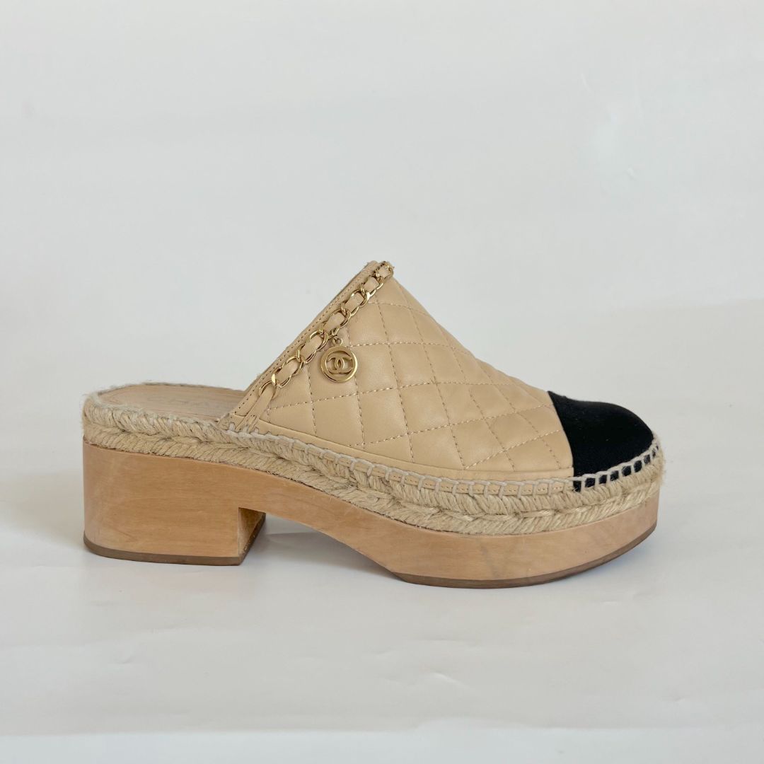 Chanel - Authenticated Espadrille - Suede Beige for Women, Never Worn
