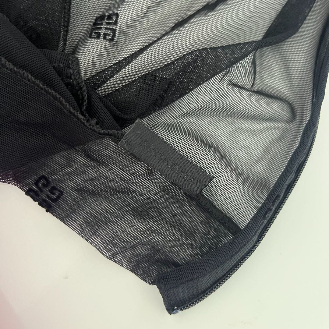 Givenchy black longsleeve 4G sheer bodysuit