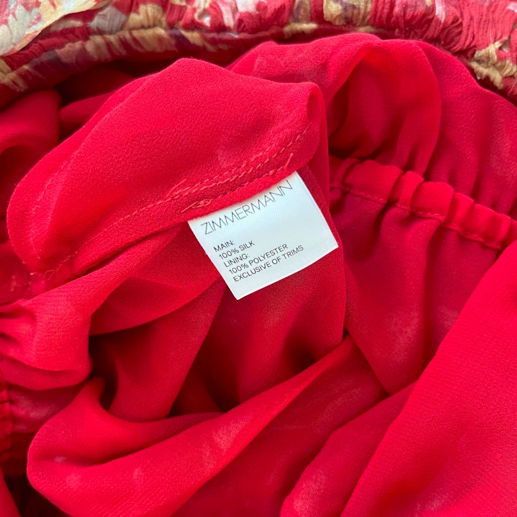 Zimmermann Red Floral Print Playsuit