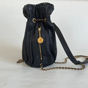 Chanel Coco Pleats Pleated Crumpled Calfskin Backpack