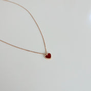 Van Cleef & Arpels Sweet Alhambra Heart Carnelian Rose Gold Pendant Necklace