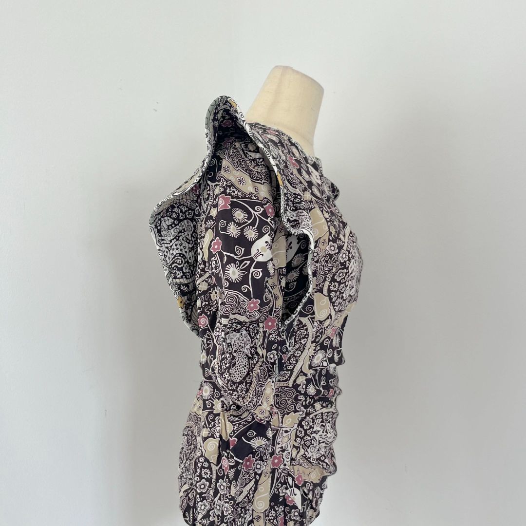 Isabel Marant Printed Silk Bruna Draped Mini Dress