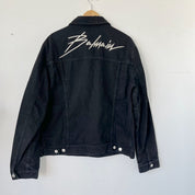 BALMAIN SIGNATURE BACK LOGO DENIM JACKET