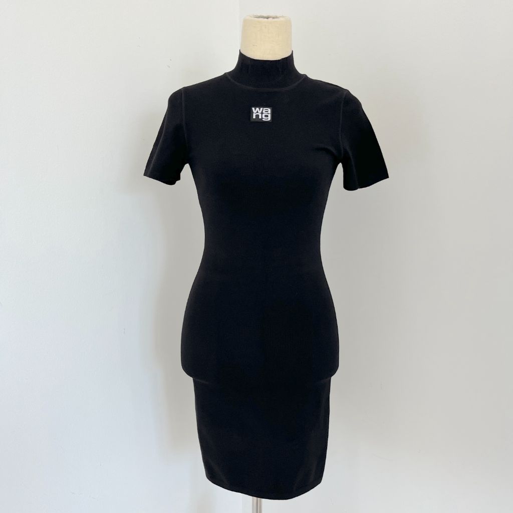 alexander wang bodycon mini dress Alexander Wang Trompe L'oeil Denim Bodycon Mini Dress