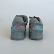 Chanel low top blue/glittery lace up sneakers, 40.5