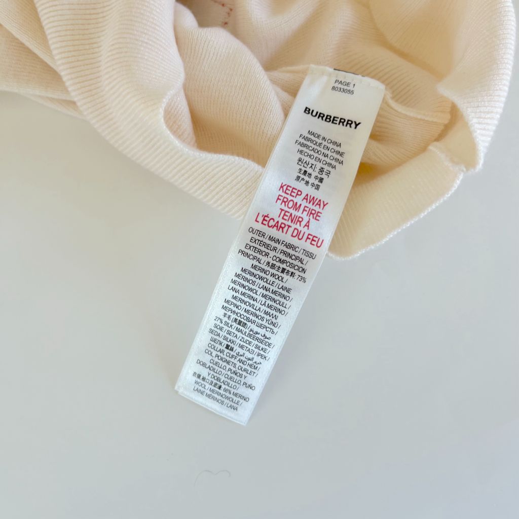 Burberry Ivory sweater Merino wool, childrens 6 years