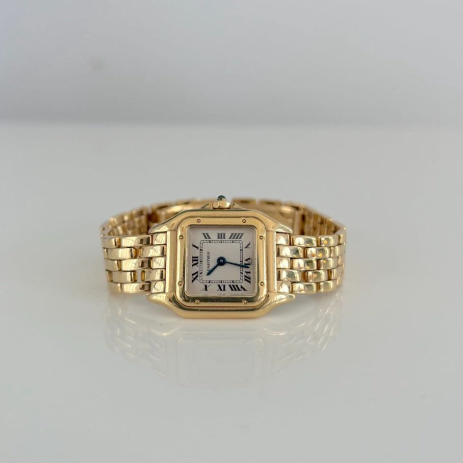 Cartier Ivory 18K Yellow Gold Panthere Women's Wristwatch 23 mm