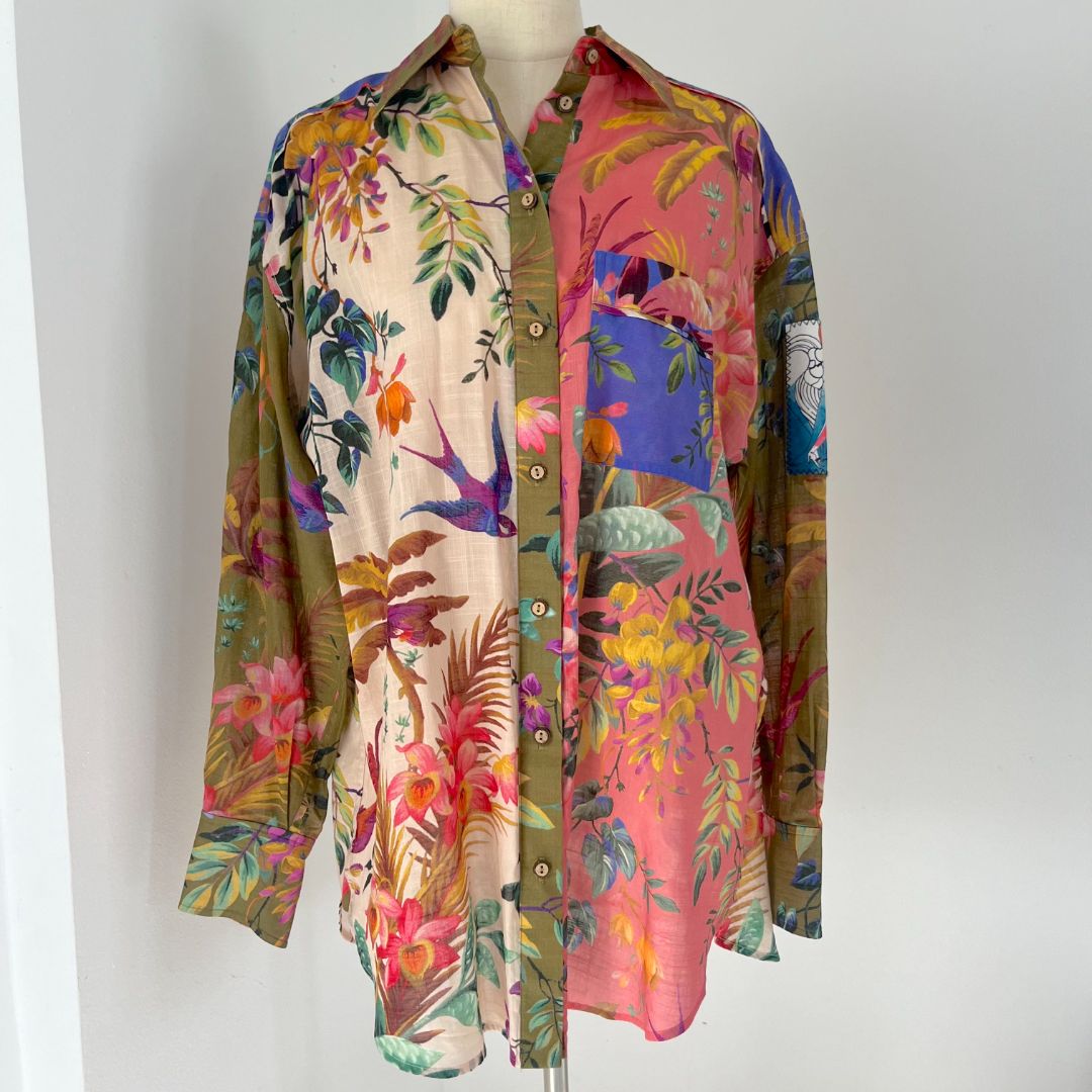 Zimmermann Tropicana print linen shirt with matching shorts