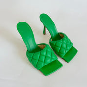 Bottega Veneta Green Quilted leather Lido slide sandals, 38