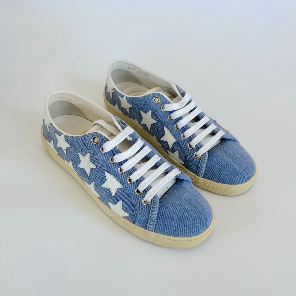 Saint laurent denim sneakers Clearance