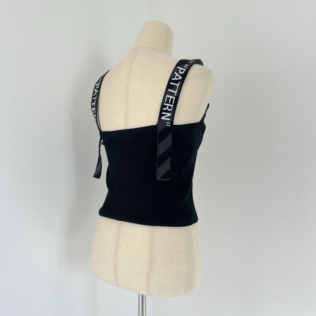 Off-white black ribbed top