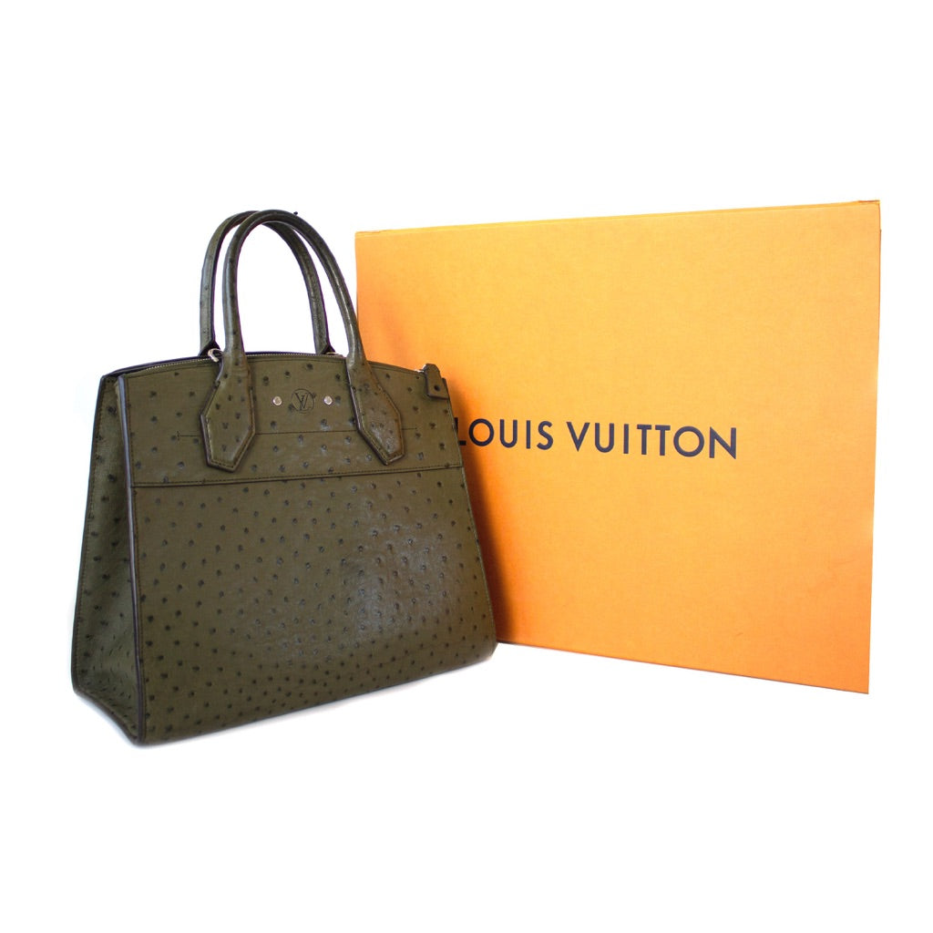Louis Vuitton Ostrich Green Leather City Steamer Bag - BOPF