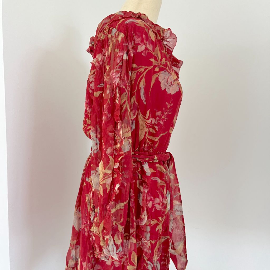 Zimmermann Red Floral Print Playsuit BOPF Business of Preloved