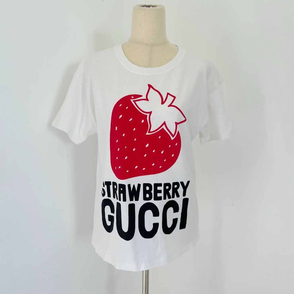 Gucci 'Strawberry Gucci' white T shirt