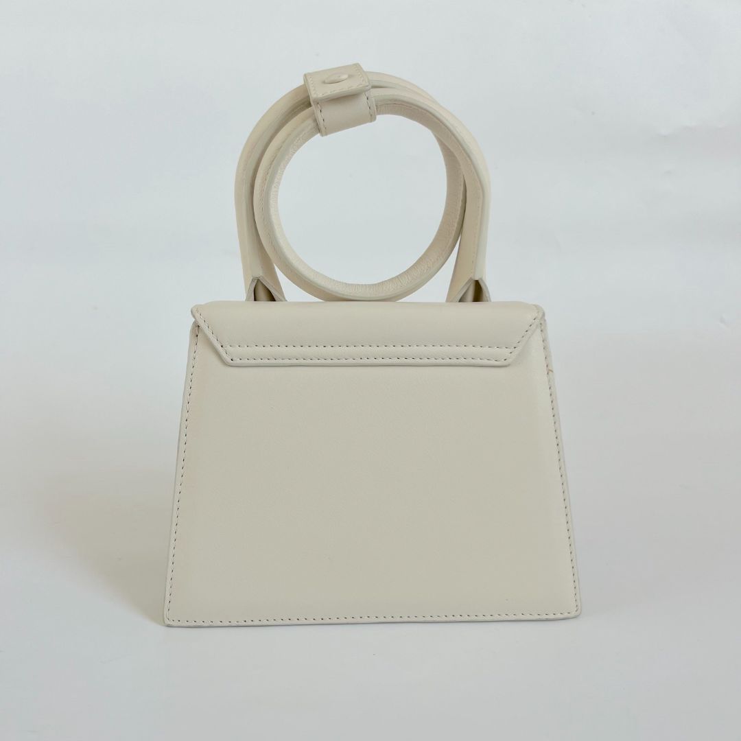 Jacquemus White Leather Mini Le Chiquito Top Handle Bag