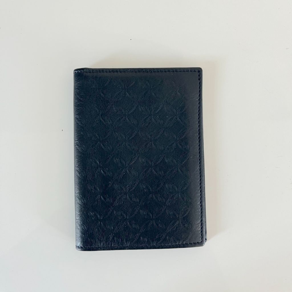 Brioni black leather flap wallet