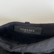 Versace black high waist wool blend mini shorts