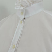 Dolce & Gabbana white cotton short with ruffle detail on collar and cuffs