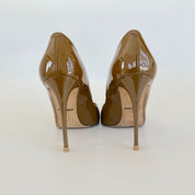 Dolce & Gabbana Brown Patent Leather Pointed Toe Pumps, 36