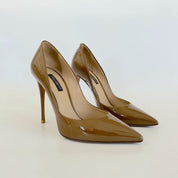 Dolce & Gabbana Brown Patent Leather Pointed Toe Pumps, 36