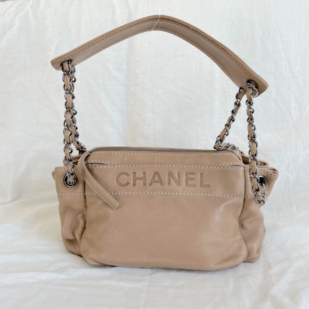 Chanel Tan Leather Accordion Zipper bag - BOPF
