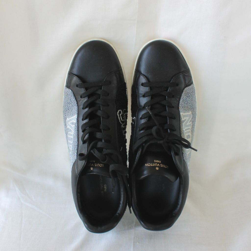 Louis Vuitton Black Leather Luxembourg Sneakers Size 42 Louis Vuitton