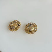 Chanel 1990s vintage clip on gold chain trim earrings