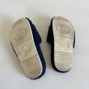 Gucci blue fluffy slides with GG red print, kids size 30