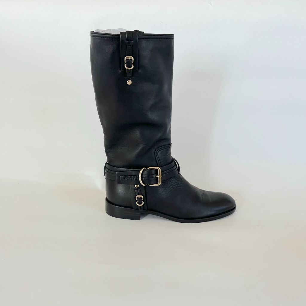 Christian Dior black leather boots, 36
