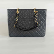 Chanel Black Quilted Caviar Leather GST Tote