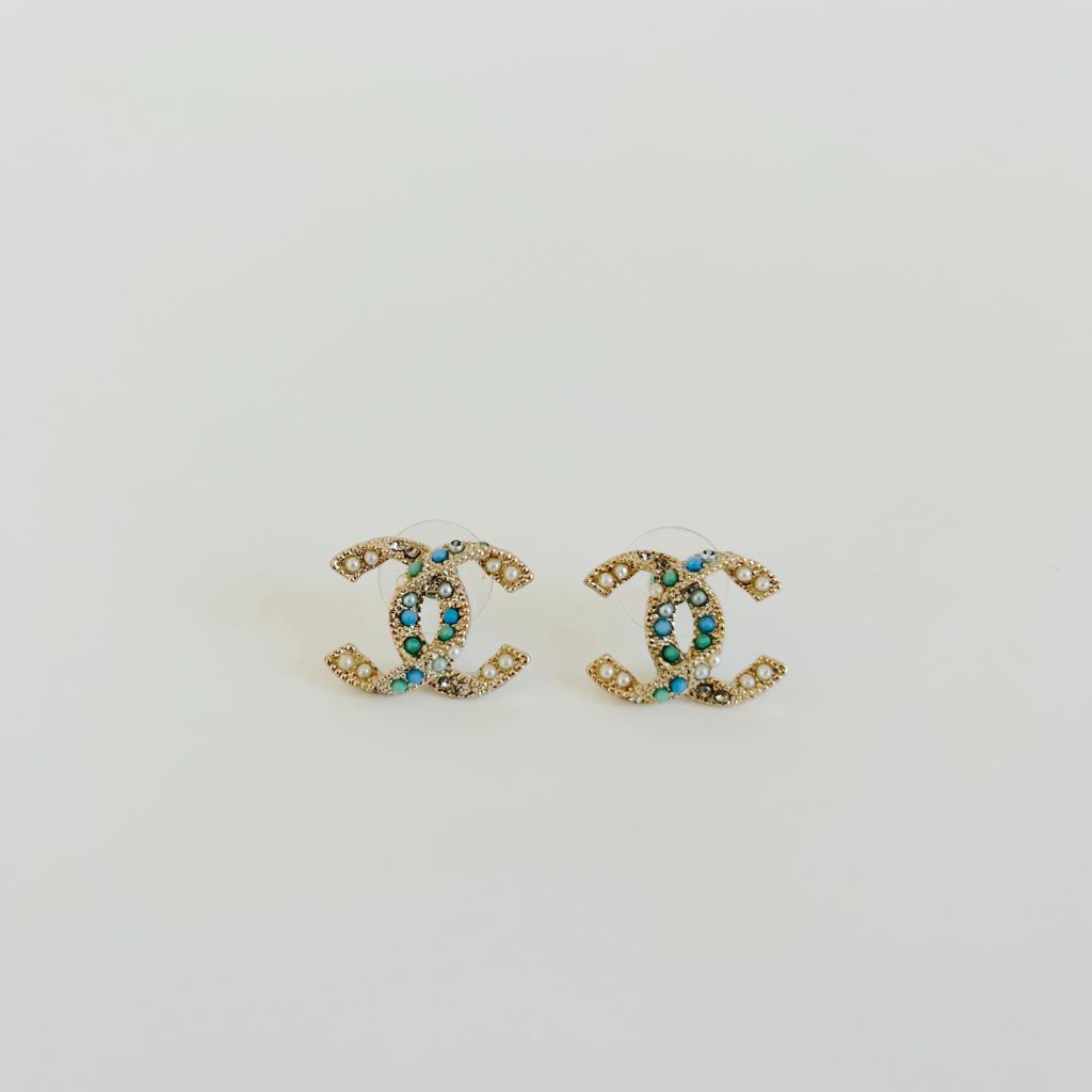 Chanel CC Stud Earrings
