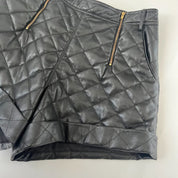 Self Portrait Faux Leather Quilted Shorts