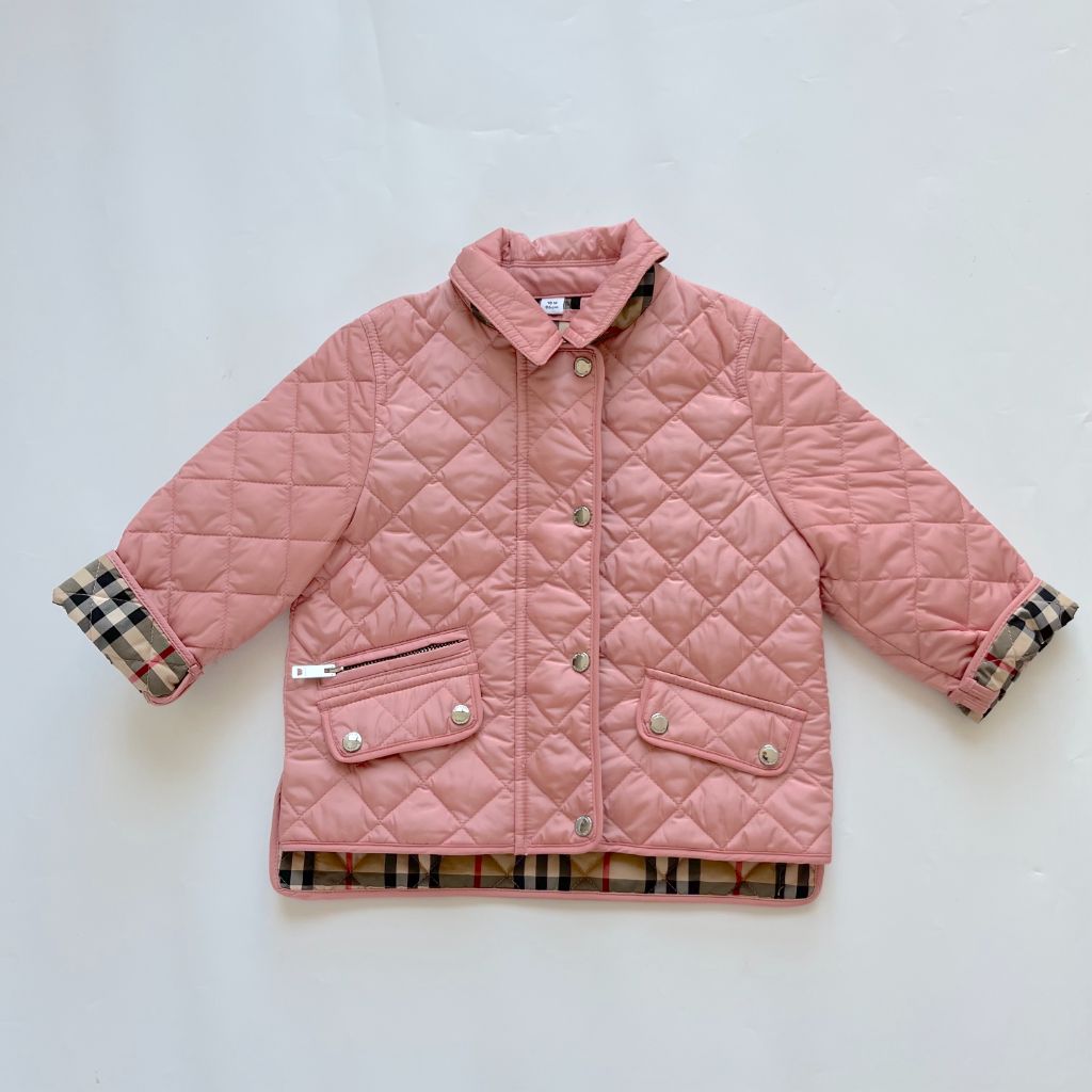 Burberry pink puffy quilted children jacket, 18 months