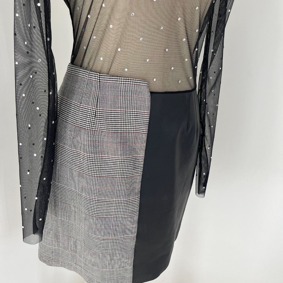 Heron Preston sheer dress with crystals and leather skirt - BOPF | Business of Preloved Fashion Heron Preston sheer dress with crystals and leather skirt - BOPF | Business of Preloved Fashion
