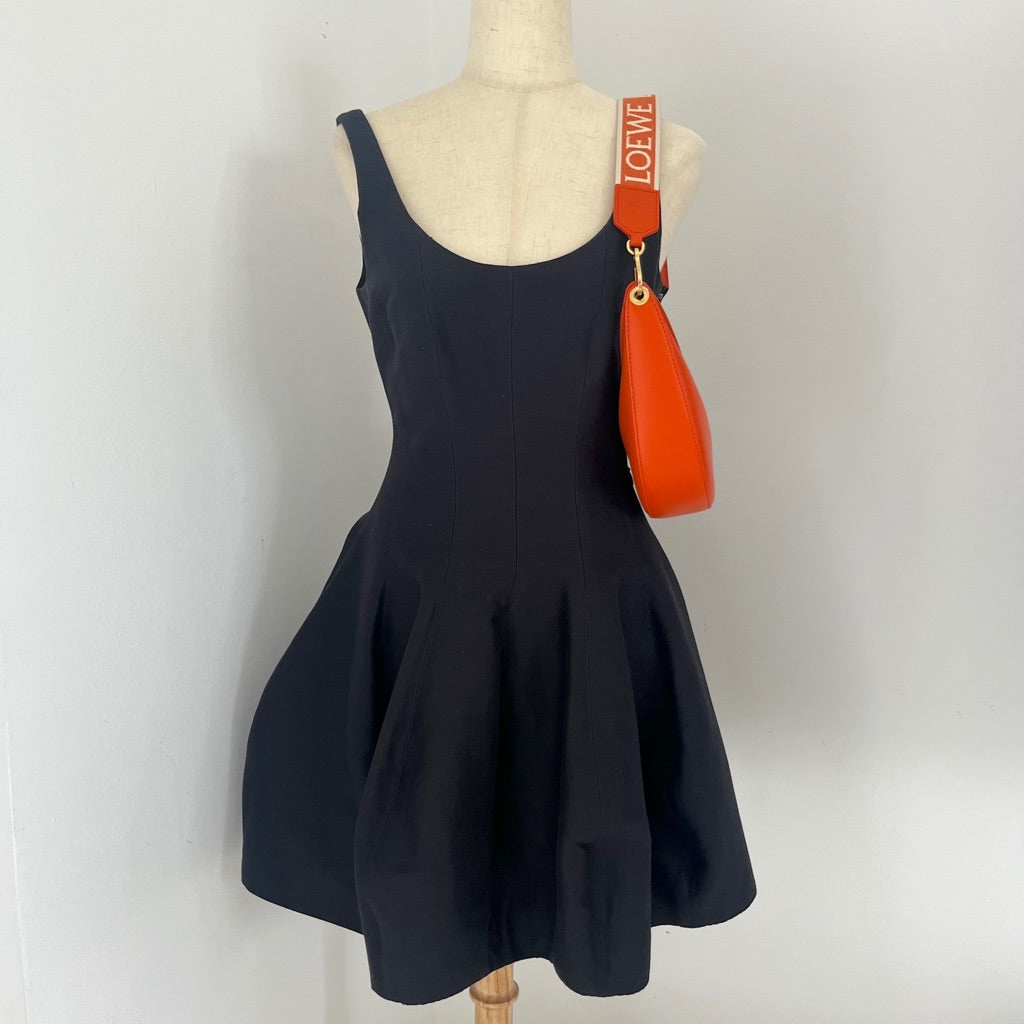 Loewe Luna small canvas-jacquard trimmed leather shoulder bag - BOPF | Business of Preloved Fashion Loewe Luna small canvas-jacquard trimmed leather shoulder bag - BOPF | Business of Preloved Fashion