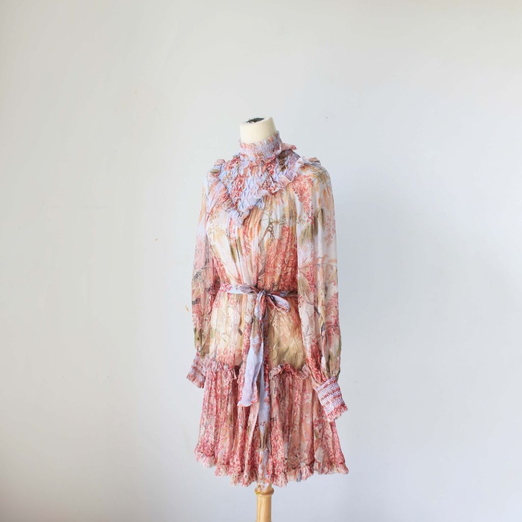 Zimmermann floral multicolor long sleeve belted dress - BOPF | Business of Preloved Fashion Zimmermann floral multicolor long sleeve belted dress - BOPF | Business of Preloved Fashion