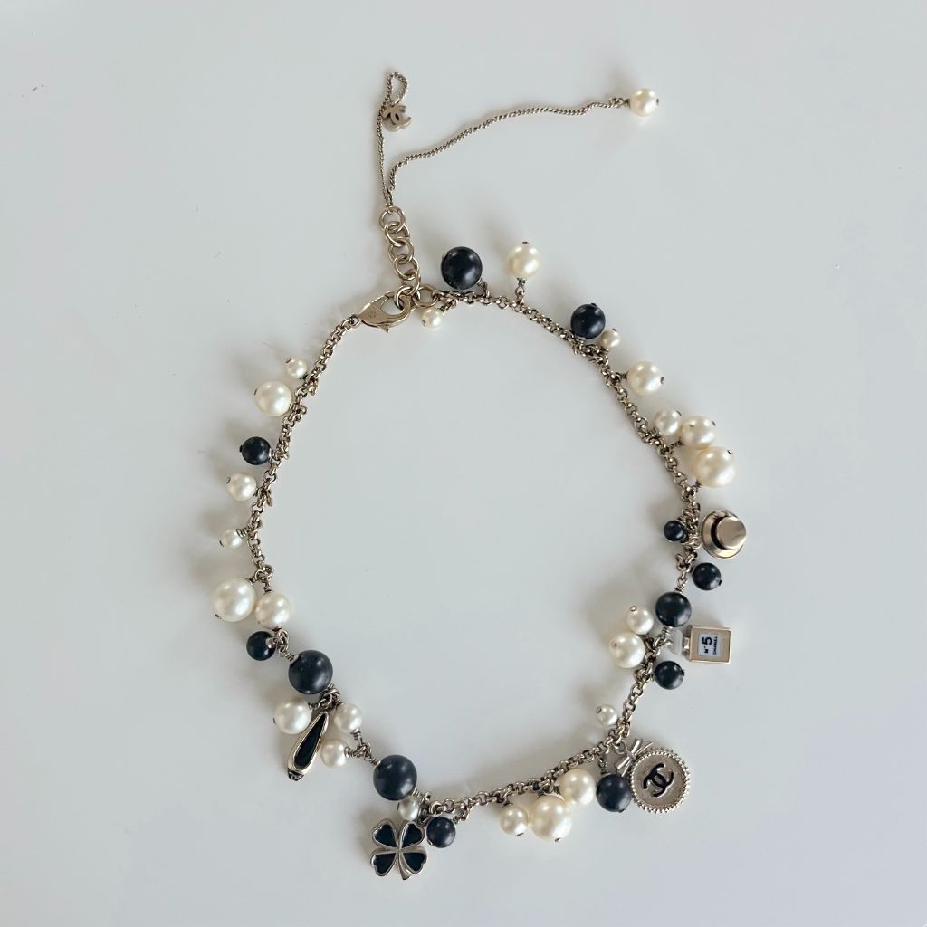 Chanel Pearl, Black Pearl and charm necklace
