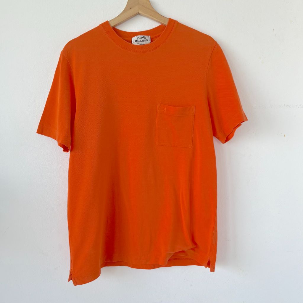 Hermès "H" embroidered Orange T-shirt