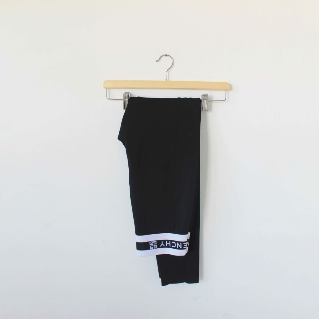 Givenchy black stretchy leggings with logo band