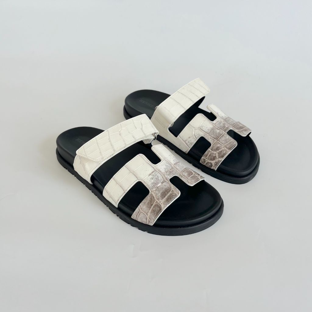 Crocodile hermes sandals Clearance