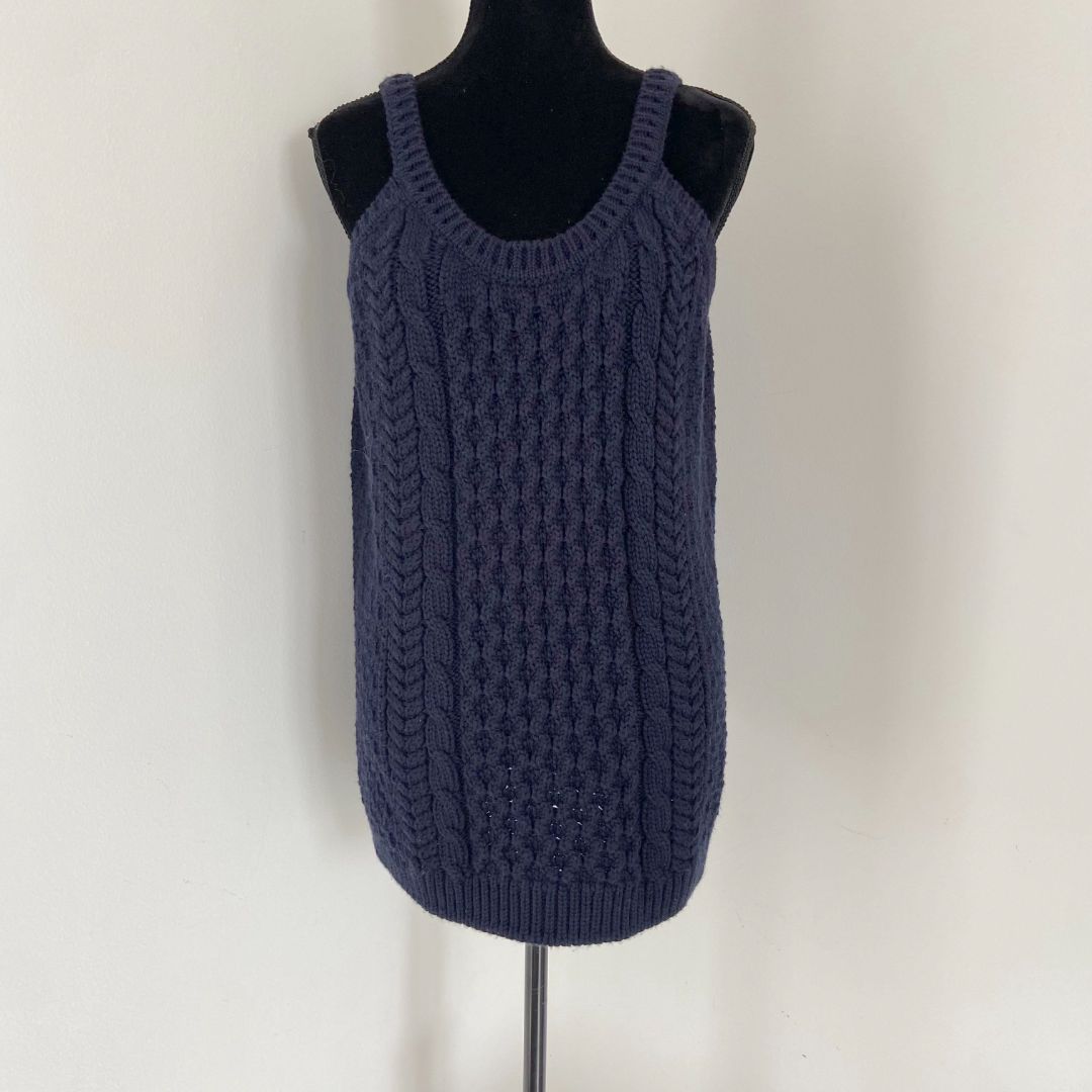 Miu Miu navy blue chunky blue navy sleeveless sweater long top