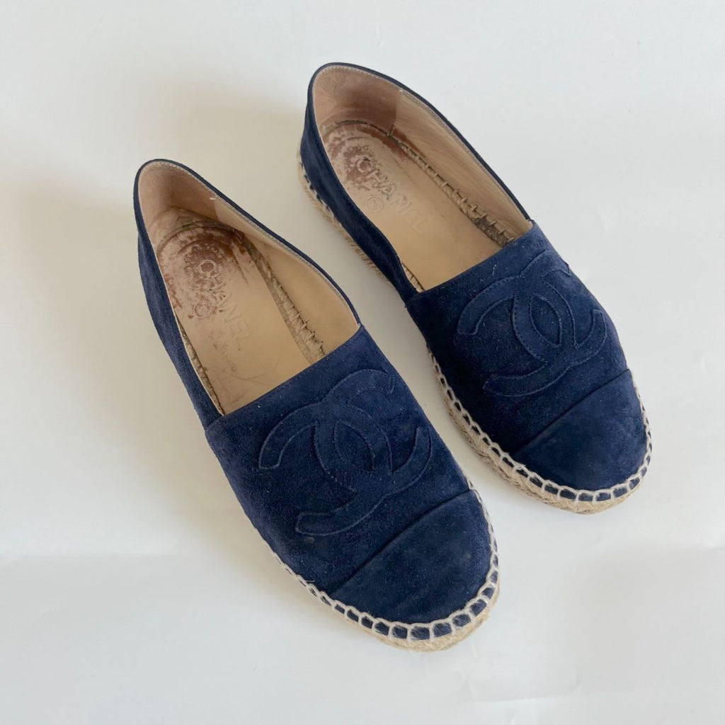 Leather espadrilles Chanel Blue size 37 EU in Leather - 34421001
